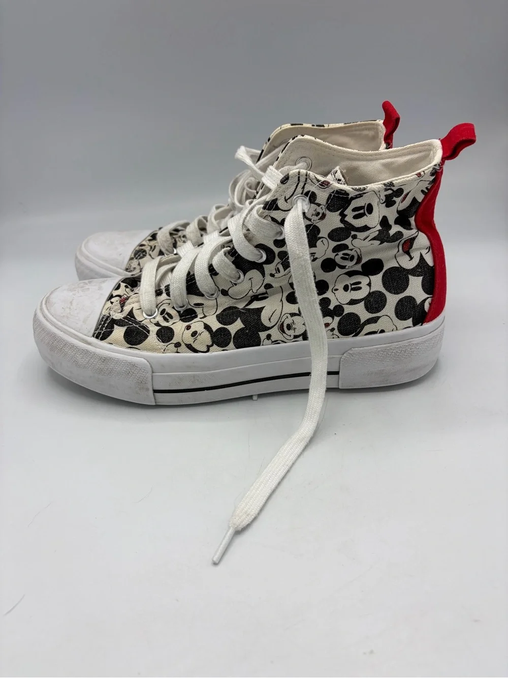 Disney Mickey Mouse Black and White Graphic Sneakers